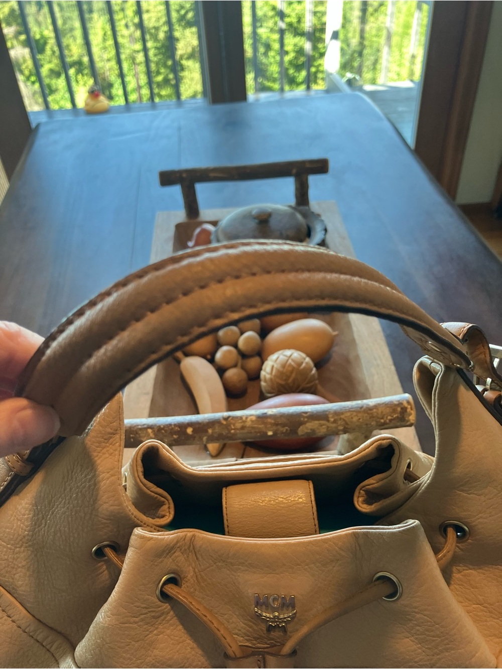 MCM Tan Drawstring Leather Shoulder Hobo - Picture 2 of 7